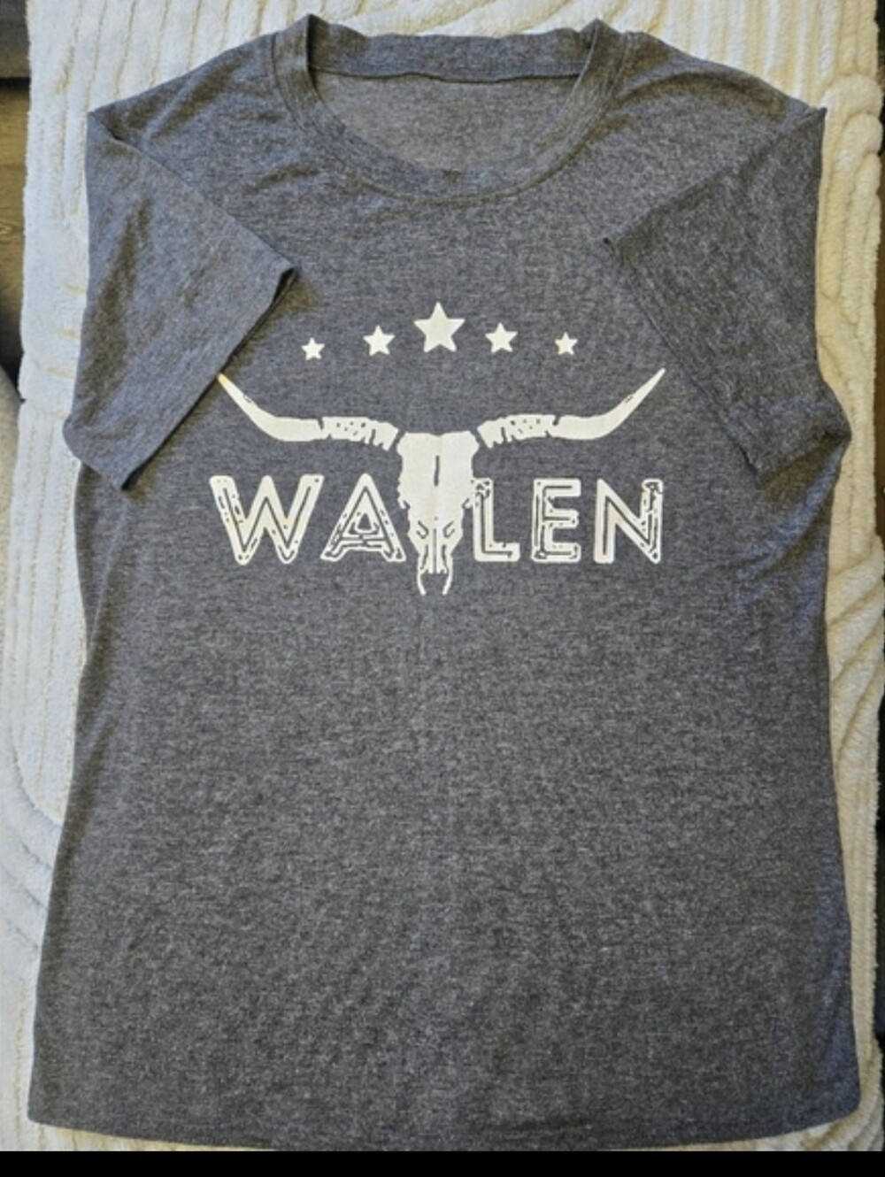 Gray Graphic T-Shirt with Western Design